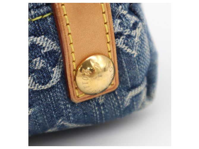 Borsa a tracolla Louis Vuitton Monogram Denim Baggy PM Blu Beige - vista 16