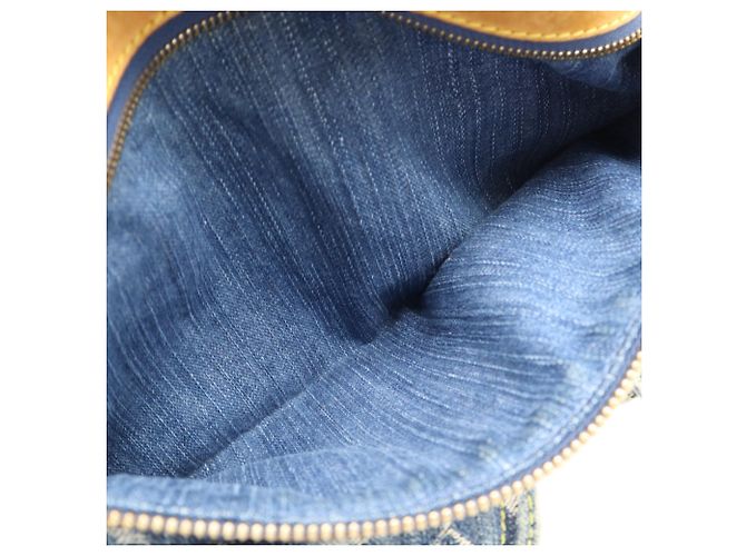Borsa a tracolla Louis Vuitton Monogram Denim Baggy PM Blu Beige - vista 19
