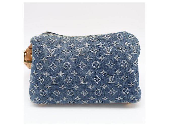 Borsa a tracolla Louis Vuitton Monogram Denim Baggy PM Blu Beige - vista 2