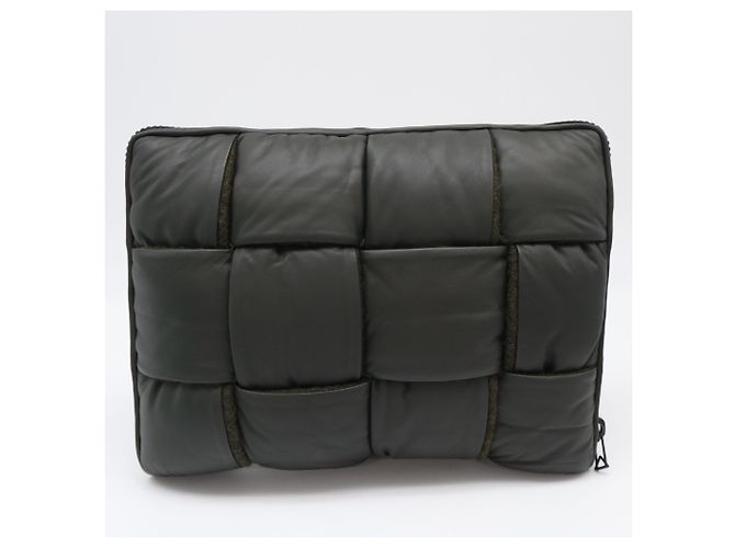 Custodia Documenti Bottega Veneta Maxi Intrecciato Khaki Cachi - vista 2