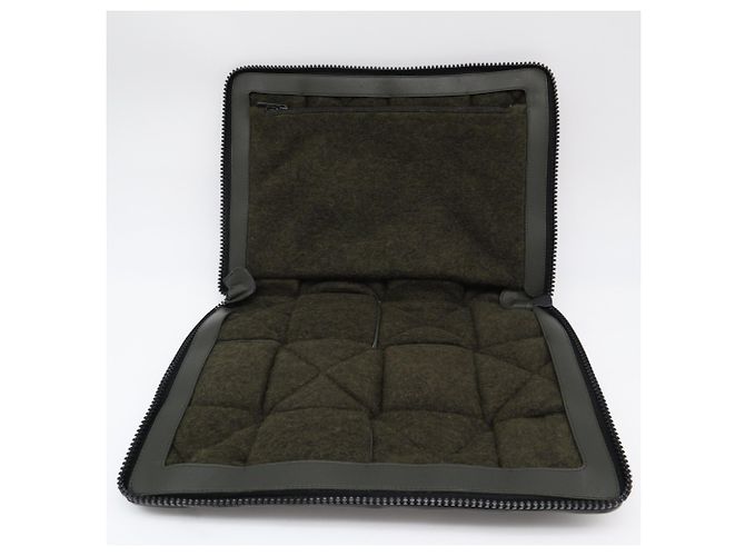 Custodia Documenti Bottega Veneta Maxi Intrecciato Khaki Cachi - vista 8