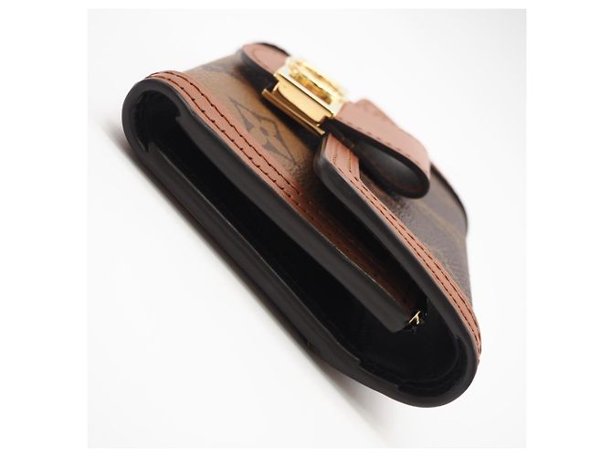 Louis Vuitton Monogram Reverse Portefeuille Dauphine Compact Wallet Marrone Beige - vista 7