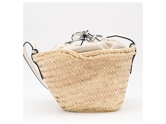 Borsa a secchiello con coulisse Loewe Bianco Beige - vista 2