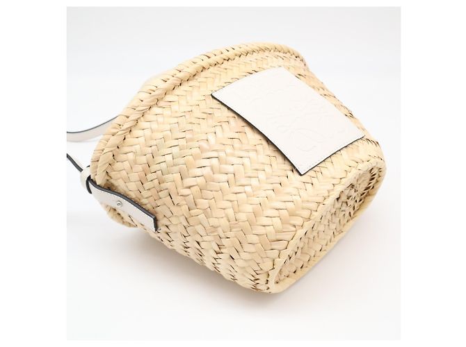Borsa a secchiello con coulisse Loewe Bianco Beige - vista 4