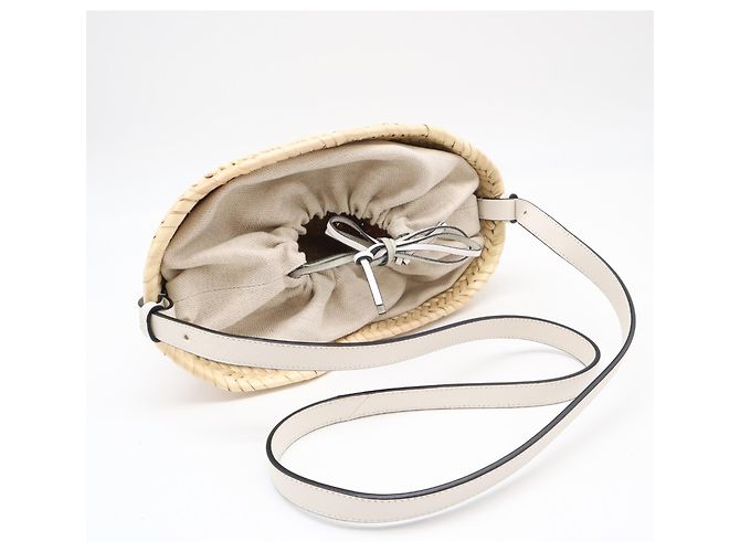 Borsa a secchiello con coulisse Loewe Bianco Beige - vista 9