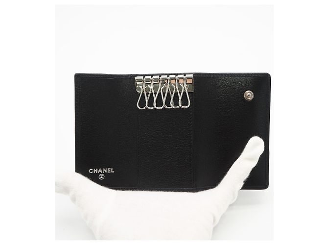 Chanel Butterfly Camellia Schlüssletui Schwarz - Ansicht 11