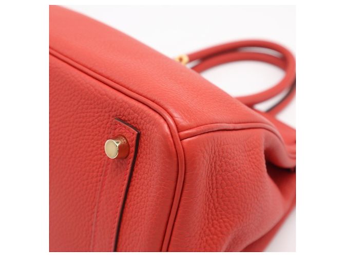 Hermès Borsa HERMES Dogo Birkin 30 Rouge Casaque Rosso - vista 11