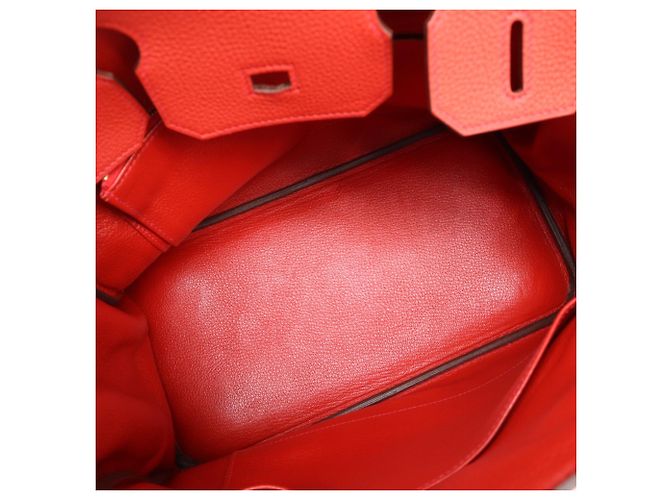 Hermès Borsa HERMES Dogo Birkin 30 Rouge Casaque Rosso - vista 13
