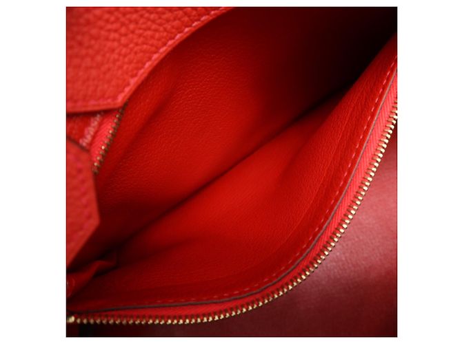 Hermès Borsa HERMES Dogo Birkin 30 Rouge Casaque Rosso - vista 14