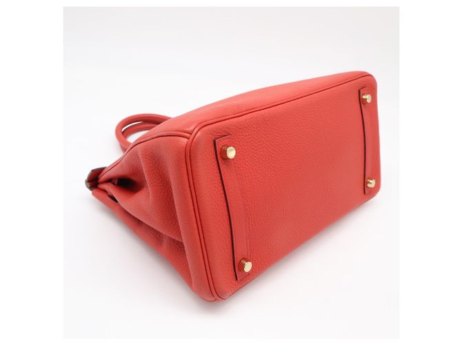 Hermès Borsa HERMES Dogo Birkin 30 Rouge Casaque Rosso - vista 5