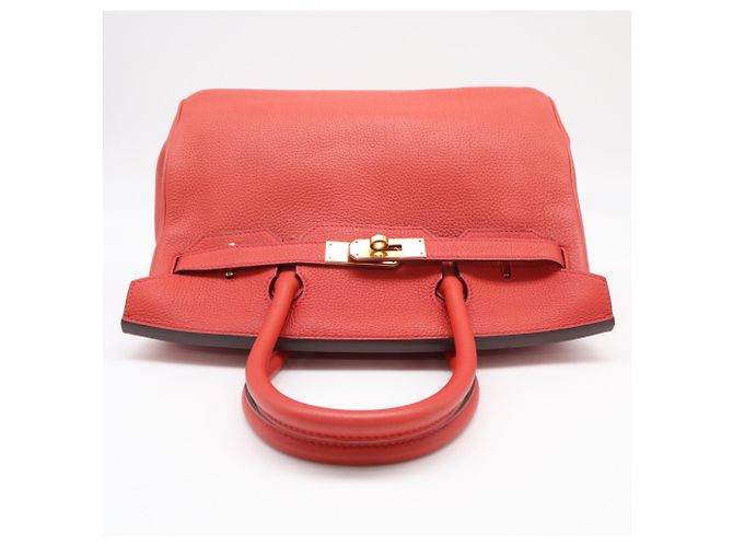 Hermès Borsa HERMES Dogo Birkin 30 Rouge Casaque Rosso - vista 8