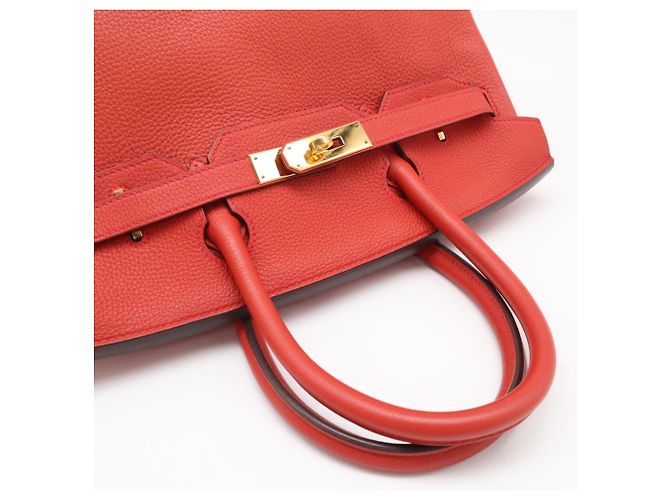 Hermès Borsa HERMES Dogo Birkin 30 Rouge Casaque Rosso - vista 9