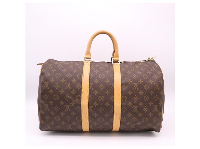 Borsa Boston Louis Vuitton Monogram Keepall 45 Marrone Beige - vista 2