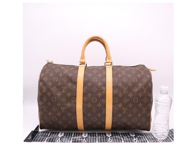 Borsa Boston Louis Vuitton Monogram Keepall 45 Marrone Beige - vista 3