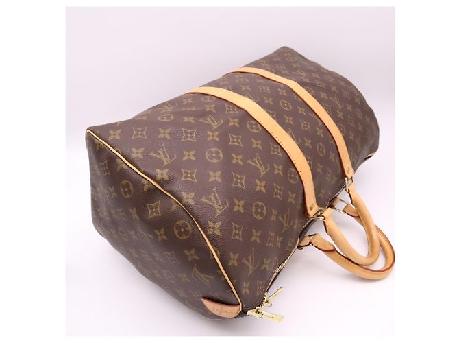 Borsa Boston Louis Vuitton Monogram Keepall 45 Marrone Beige - vista 6