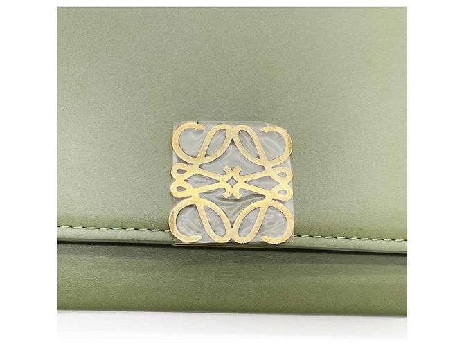 Borsa a spalla e clutch Loewe Goya Accordion D'oro Verde - vista 11
