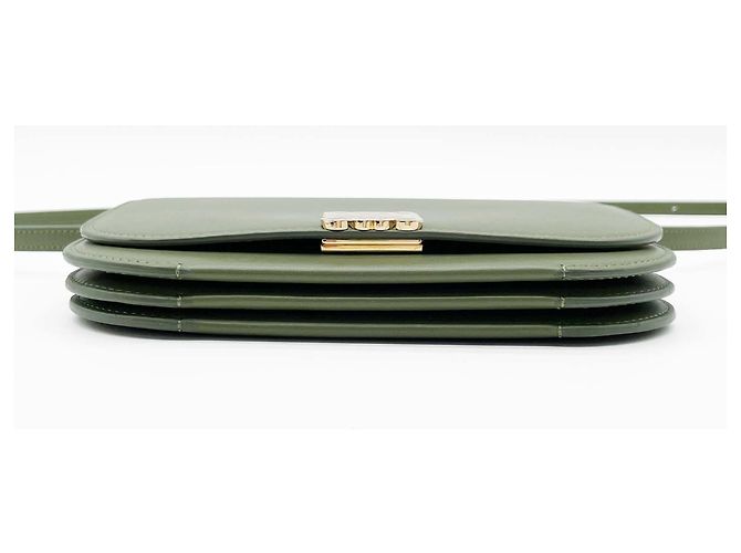 Borsa a spalla e clutch Loewe Goya Accordion D'oro Verde - vista 5