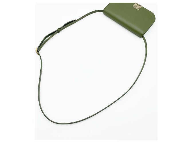 Borsa a spalla e clutch Loewe Goya Accordion D'oro Verde - vista 6