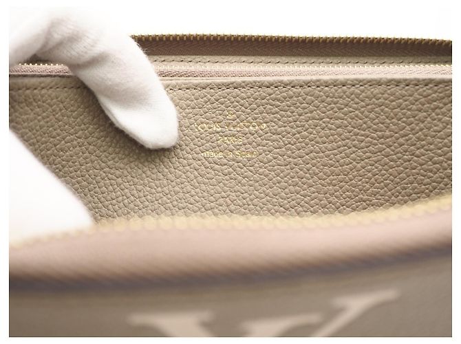 Portefeuille Zippy Louis Vuitton Monogram Empreinte Bicolor Beige Écru - vue 12