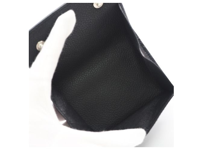 Yves Saint Laurent Leather Compact Wallet Black - view 10