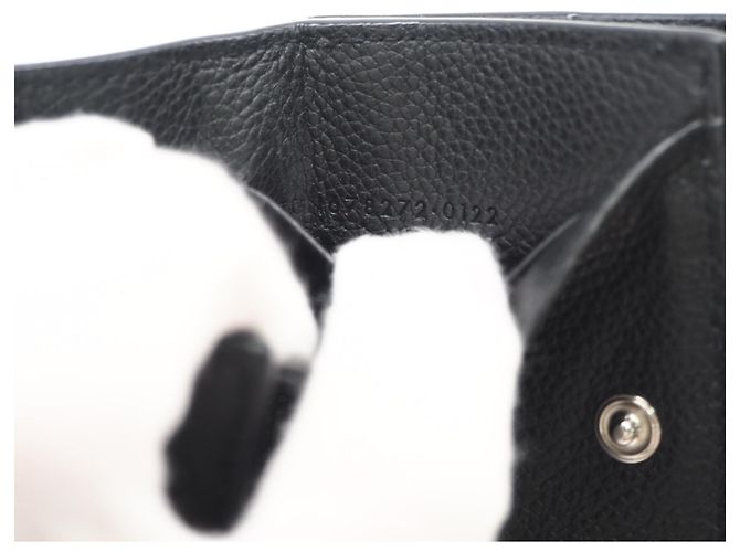 Yves Saint Laurent Leather Compact Wallet Black - view 14