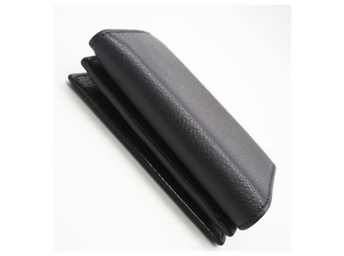 Yves Saint Laurent Leather Compact Wallet Black - view 6