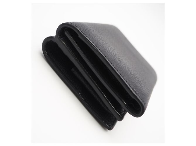 Yves Saint Laurent Leather Compact Wallet Black - view 8