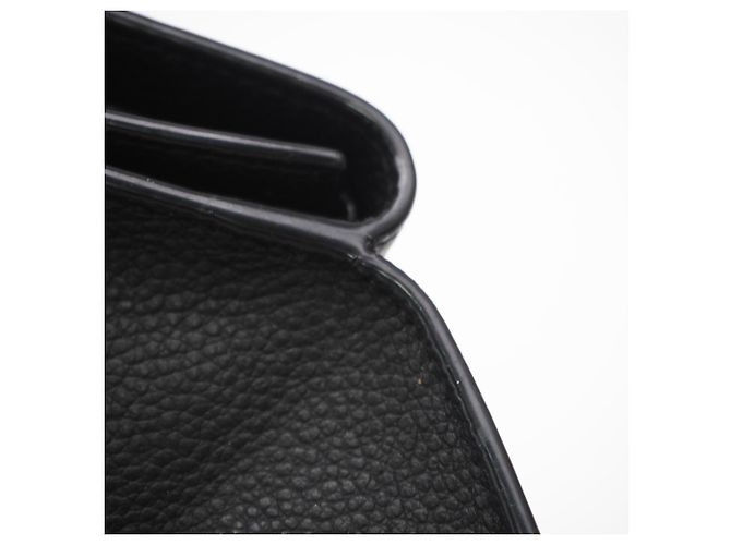 Yves Saint Laurent Leather Compact Wallet Black - view 9