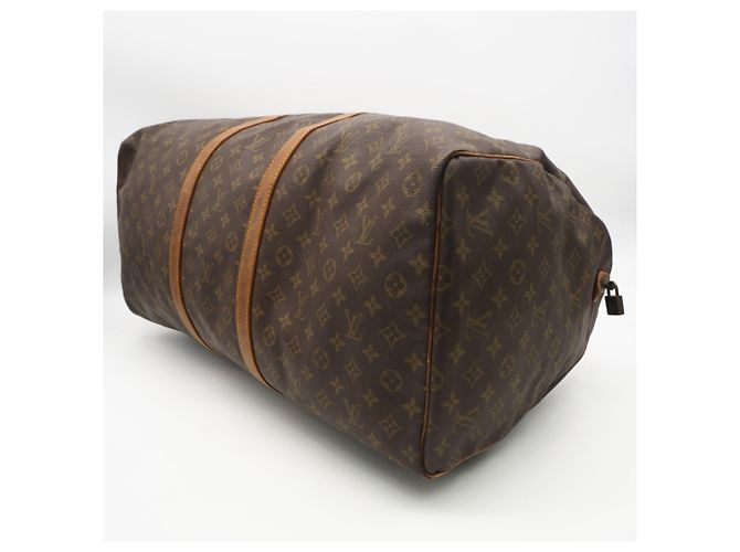 Borsa Boston Louis Vuitton Monogram Keepall 60 Marrone Beige - vista 6