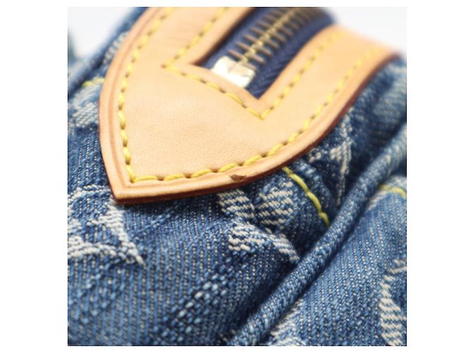 Borsello Louis Vuitton Monogram Denim Blu Beige - vista 10