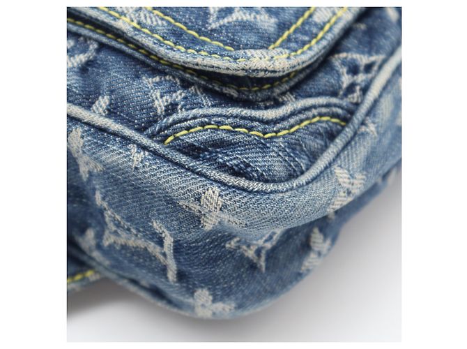 Borsello Louis Vuitton Monogram Denim Blu Beige - vista 13