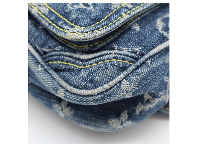 Borsello Louis Vuitton Monogram Denim Blu Beige - vista 14