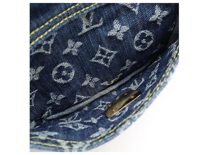 Borsello Louis Vuitton Monogram Denim Blu Beige - vista 17