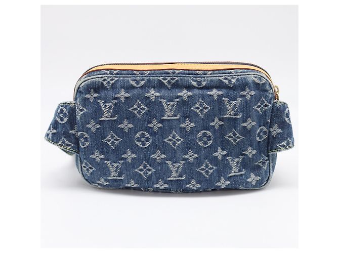 Borsello Louis Vuitton Monogram Denim Blu Beige - vista 2