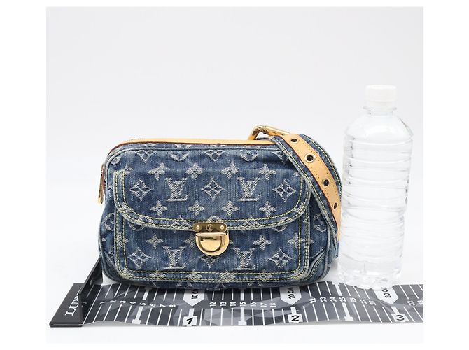Borsello Louis Vuitton Monogram Denim Blu Beige - vista 3