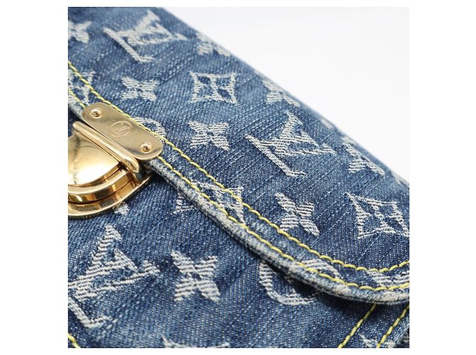 Borsello Louis Vuitton Monogram Denim Blu Beige - vista 4
