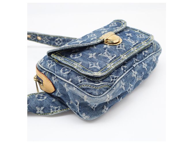 Borsello Louis Vuitton Monogram Denim Blu Beige - vista 5