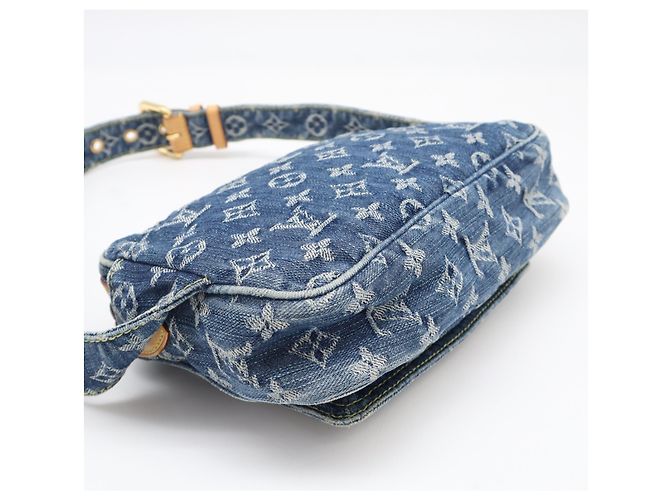 Borsello Louis Vuitton Monogram Denim Blu Beige - vista 6