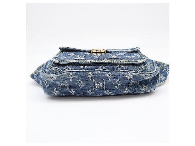 Borsello Louis Vuitton Monogram Denim Blu Beige - vista 7