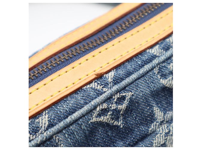 Borsello Louis Vuitton Monogram Denim Blu Beige - vista 8