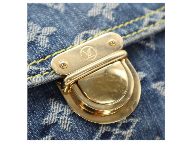 Borsello Louis Vuitton Monogram Denim Blu Beige - vista 9