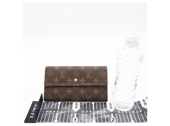 Louis Vuitton Monogram Portefeuille Tresor International Long Wallet Marrone Beige - vista 3