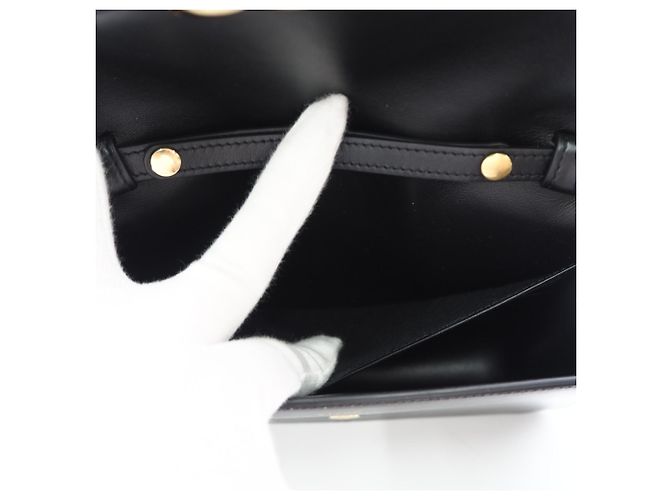 Céline Portafoglio a catena Margo in pelle di vitello lucida Celine Nero - vista 12