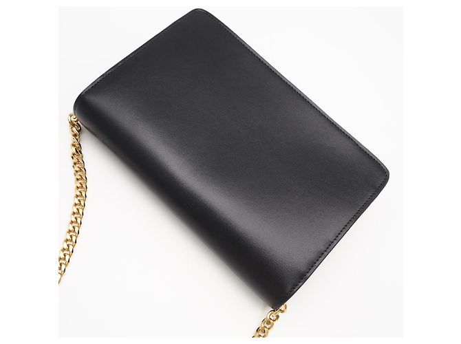 Céline Portafoglio a catena Margo in pelle di vitello lucida Celine Nero - vista 2