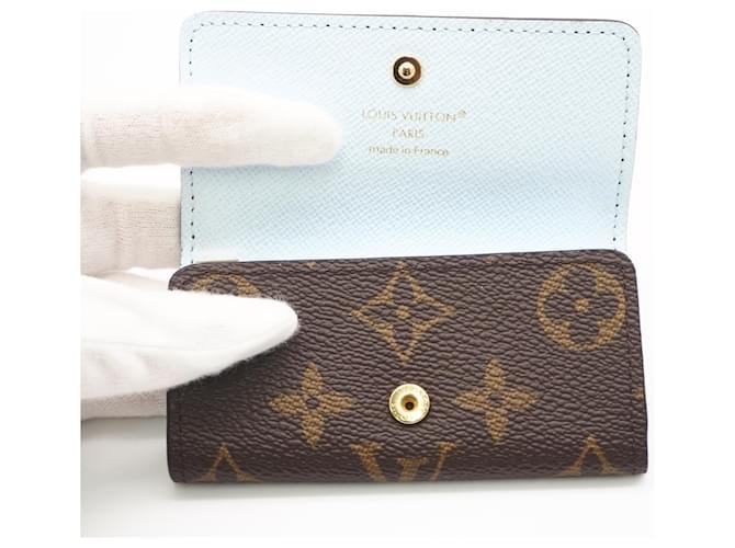 Louis Vuitton Monogram Multicles 4 Key Case Braun Blau Beige - Ansicht 9