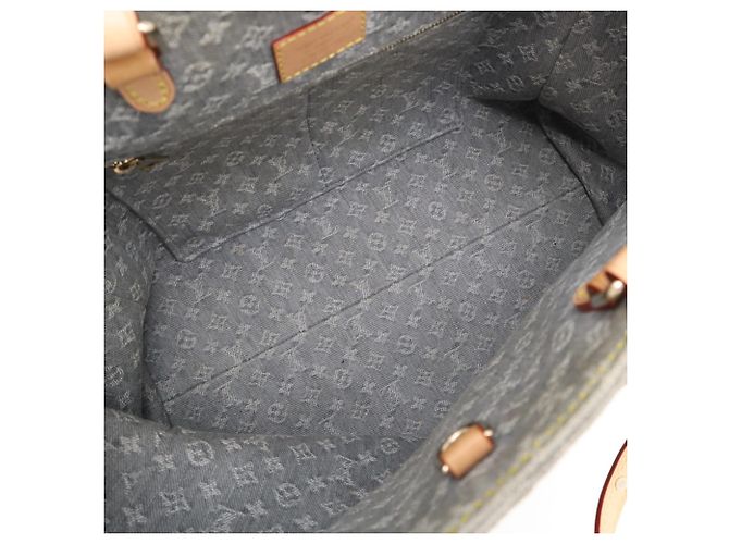 Borsa Louis Vuitton Monogram Denim OnTheGo MM Blu Beige - vista 12