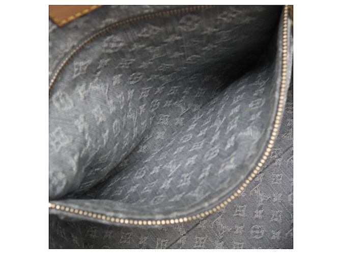 Borsa Louis Vuitton Monogram Denim OnTheGo MM Blu Beige - vista 13