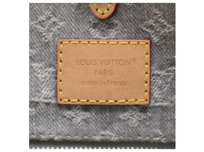 Borsa Louis Vuitton Monogram Denim OnTheGo MM Blu Beige - vista 15