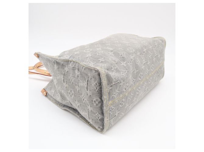 Borsa Louis Vuitton Monogram Denim OnTheGo MM Blu Beige - vista 4