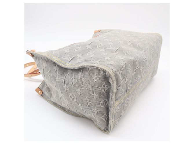 Borsa Louis Vuitton Monogram Denim OnTheGo MM Blu Beige - vista 5